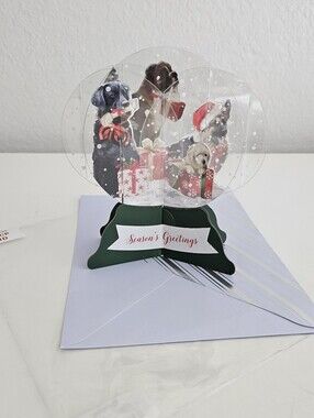 Pop Greetings Up With Paper Classic Dogs Pop-Up Christmas Holiday Greeting Card